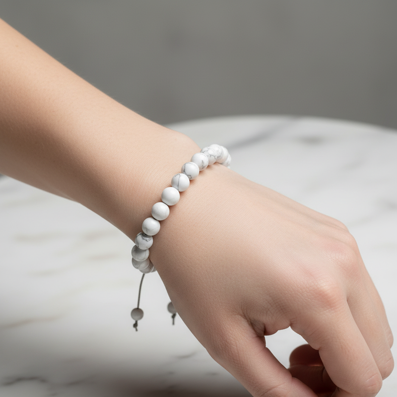 Havlit 8 mm Merdiven Kapama Doğal Taş Bileklik – El İşçiliği - Görsel 2 - Safnaturel