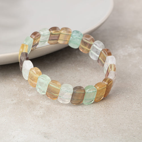 Sarı Florit Doğal Taş Geniş Kesim Bileklik