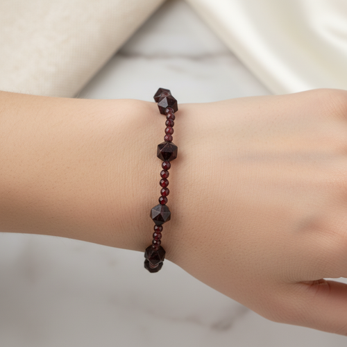 Lal Doğal Taş 925 Ayar Gümüş Bileklik – Özel Tasarım