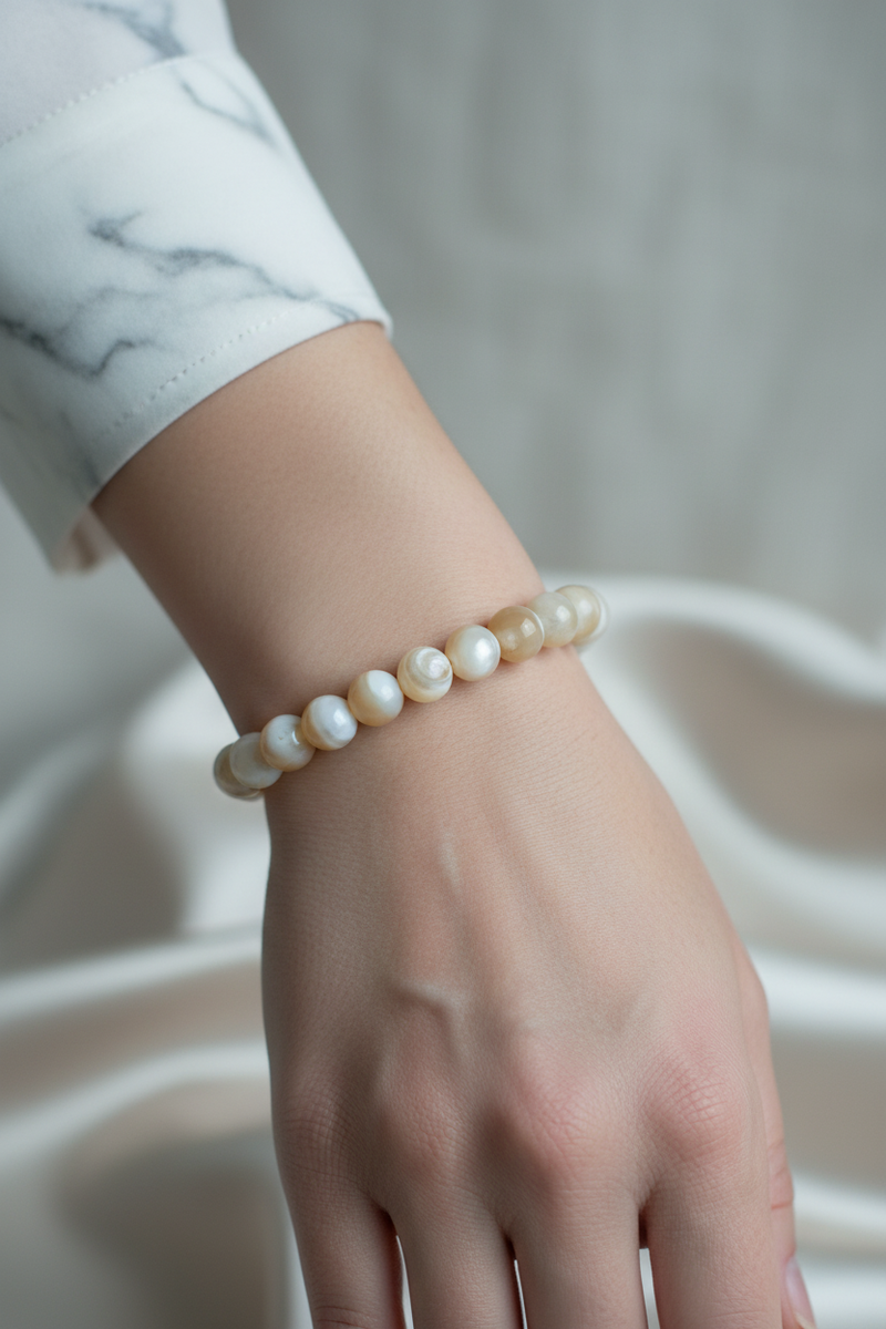Sedef 8mm Doğal Taş Bileklik - Görsel 2 - Safnaturel