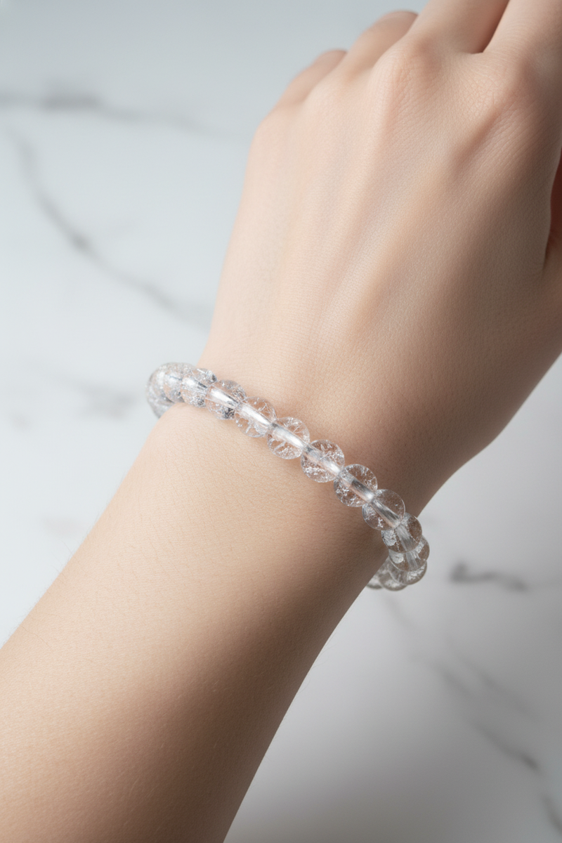 Kristal Kuvars 6mm Doğal Taş Bileklik - Görsel 1 - Safnaturel