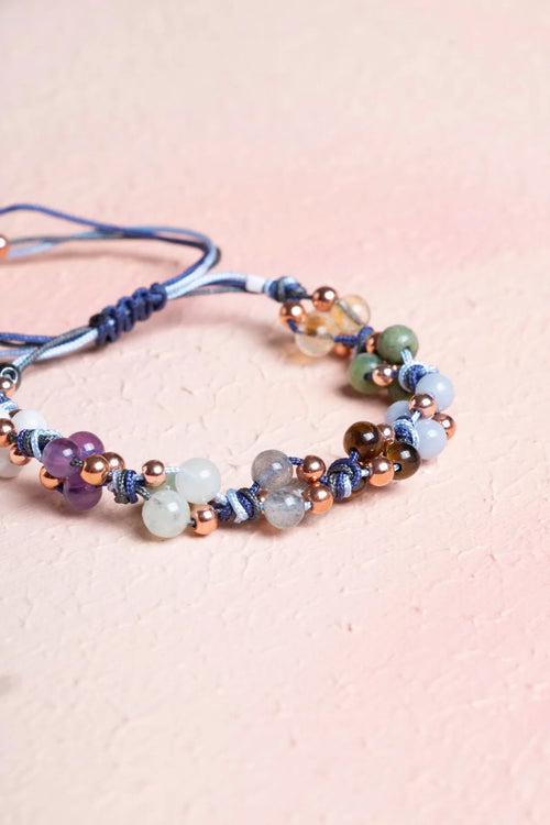 Sertifikalı Doğaltaş Makrome Bileklik – Kova Burcu