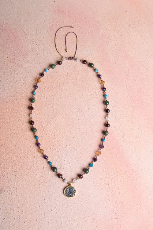 Sertifikalı Akrep Burcu Doğal Taş Makrome Kolye