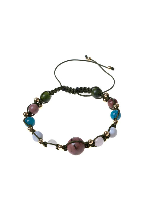 Sertifikalı Boğa Burcu Doğal Taş Makrome Bileklik