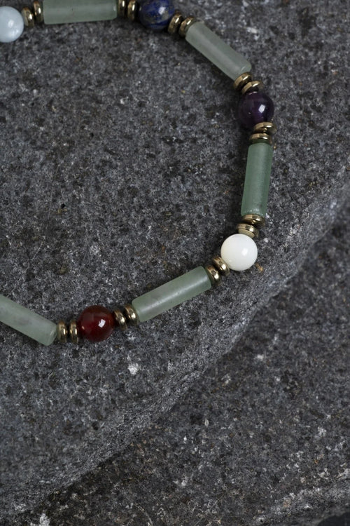 Sertifikalı Apatit, Labradorit ve Aventurin Doğal Taş Bileklik