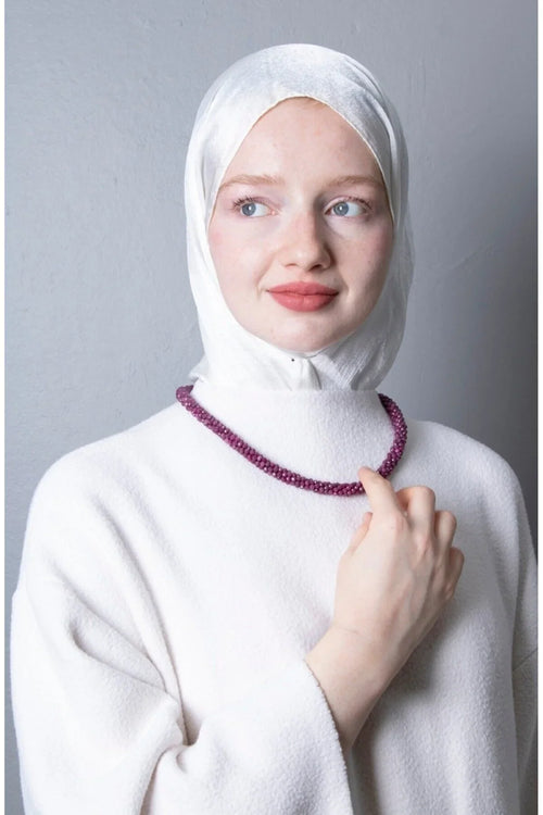 Sertifikalı El İşçiliği Örme Yakut Gümüş Kapama Kolye - Görsel 3 - Safnaturel