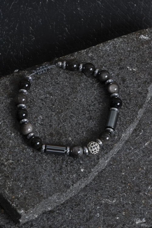 Sertifikalı Hematit ve Obsidyen Doğal Taş Bileklik