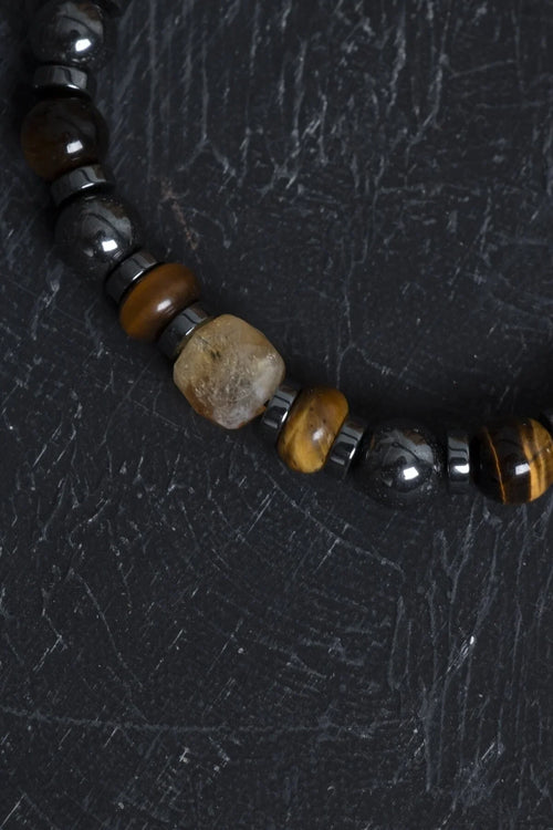 Sertifikalı Hematit – Kaplan Gözü – Sitrin Doğaltaş Bileklik