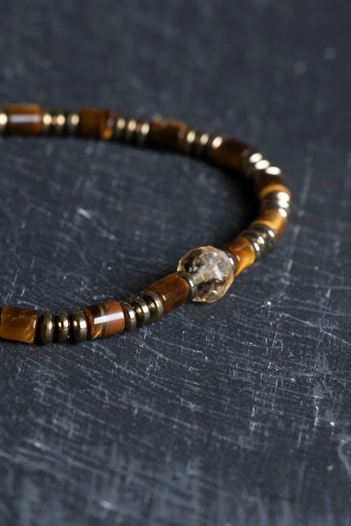 Sertifikalı Hematit – Kaplan Gözü – Sitrin Doğaltaş Makrome Bileklik