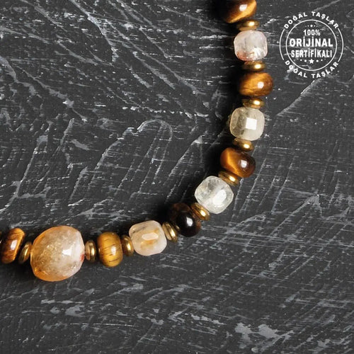 Sertifikalı Kaplan Gözü – Sitrin Doğaltaş Bileklik