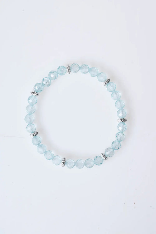 Sertifikalı Topaz Gümüş Aparatlı 6 mm Doğaltaş Bileklik