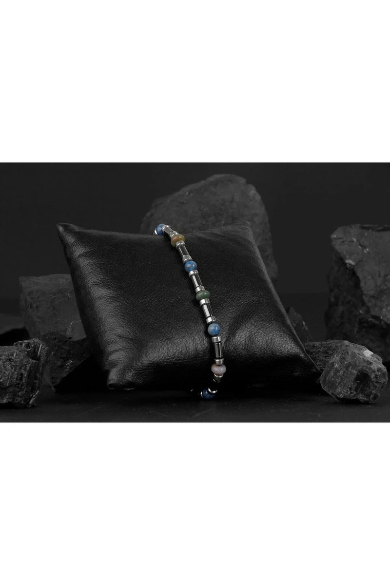 Hint Akik-Lapis Lazuli-Hematit Doğal Taş Bileklik - Görsel 5 - Safnaturel
