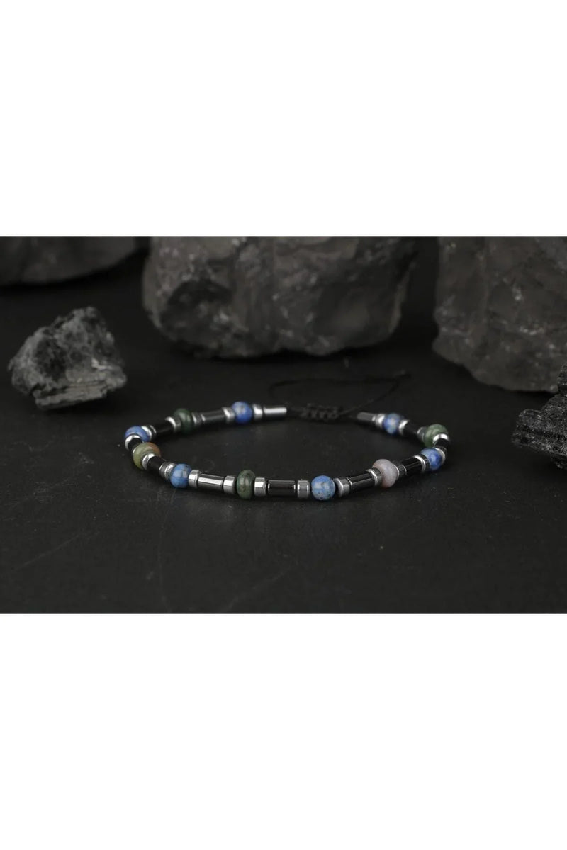 Hint Akik-Lapis Lazuli-Hematit Doğal Taş Bileklik - Görsel 3 - Safnaturel