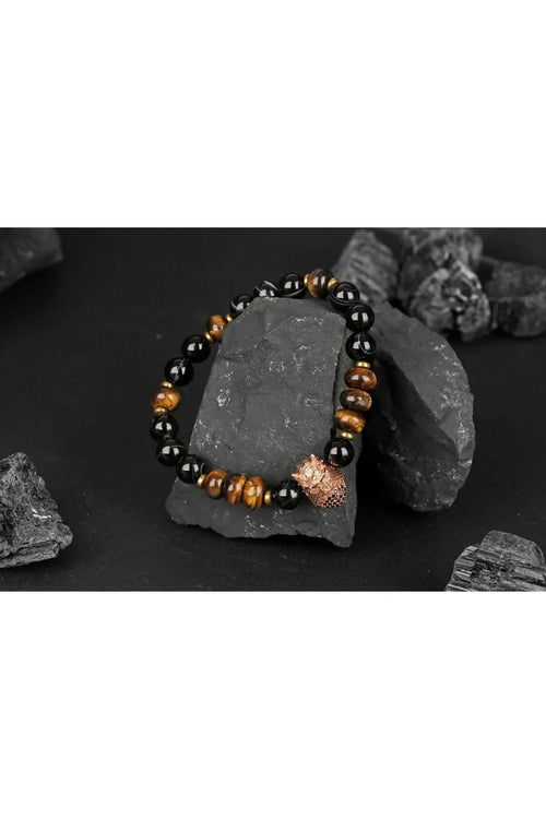 Kaplan Gözü-Siyah Göz Akik-Hematit Zirkon Doğal Taş Bileklik - Görsel 5 - Safnaturel