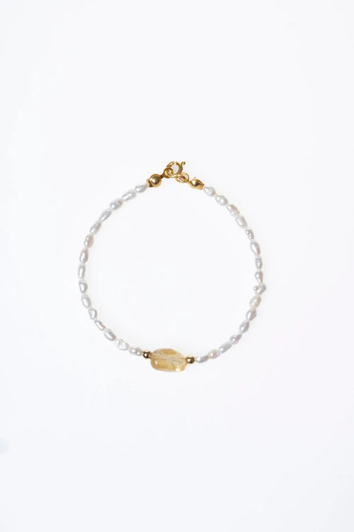 Sertifikalı İnci – Sitrin Gümüş Kapama Doğaltaş Bileklik - Görsel 7 - Safnaturel