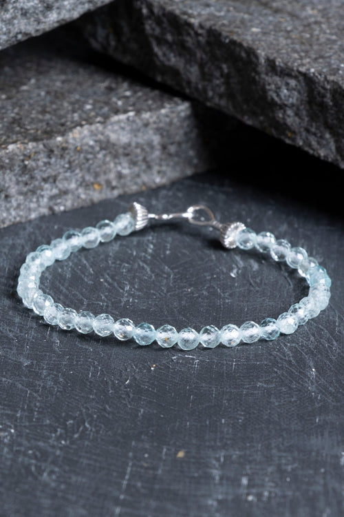 Topaz Gümüş Aparatlı Doğal Taş Bileklik 4 mm - Görsel 2 - Safnaturel