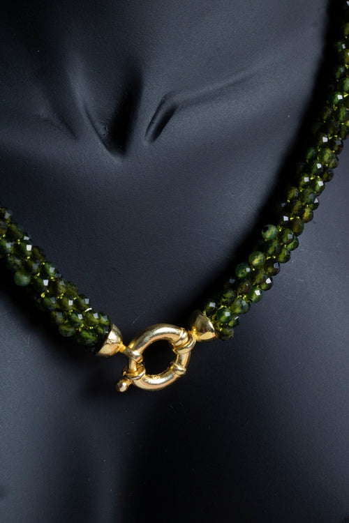 Sertifikalı El İşçiliği Örme Yeşim Gümüş Kapama Doğaltaş Kolye