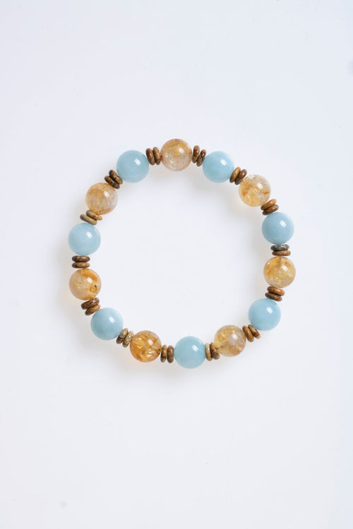 Sertifikalı Akuamarin – Sitrin – Jasper Doğaltaş Bileklik