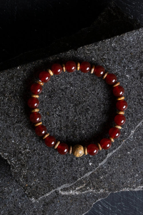 Kırmızı Akik – Odun Jasper Doğaltaş Bileklik
