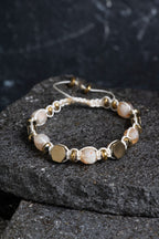 Sertifikalı Sitrin – Hematit Doğaltaş Makrome Bileklik