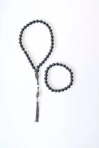 Sertifikalı Trehartz 925 Ayar Gümüş 8 mm İmameli Tesbih & Bileklik Seti