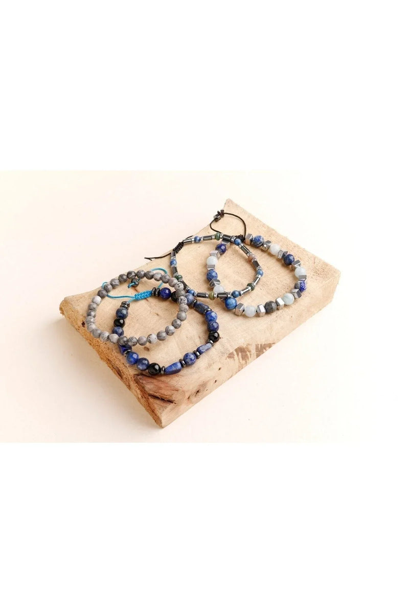 Hematit-Lapis-Jasper Erkek Doğal Taş Bileklik Seti - Görsel 3 - Safnaturel