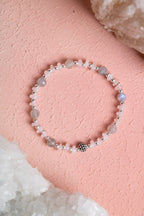 Sertifikalı Pembe Kuvars – Labradorit Zirkon Aparatlı Doğaltaş Bileklik