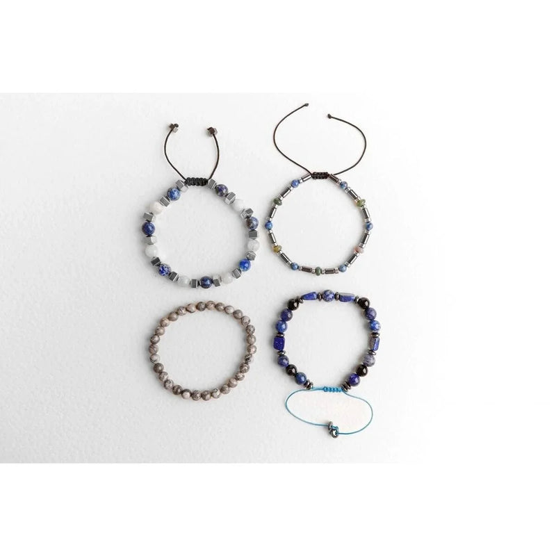 Hematit-Lapis-Jasper Erkek Doğal Taş Bileklik Seti - Görsel 2 - Safnaturel
