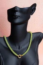 Sertifikalı El İşçiliği Örme Zebercet Gümüş Kapama Doğaltaş Kolye