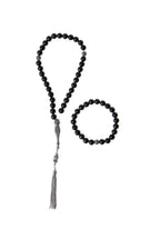 Sertifikalı Shungite 925 Ayar Gümüş 8 mm İmameli Tesbih & Bileklik Seti
