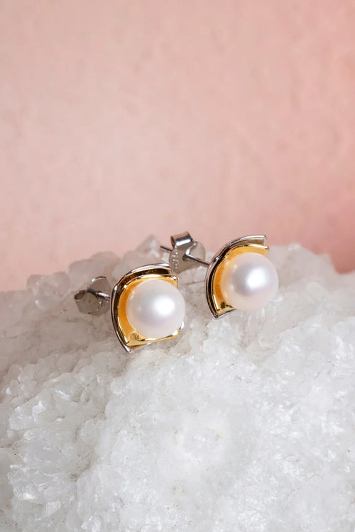 İnci Gümüş Doğal Taş Küpe