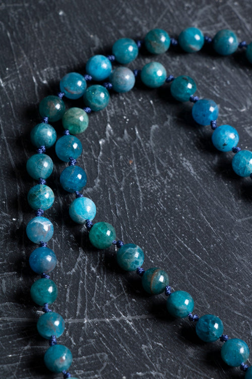 Sertifikalı Apatit Doğal Taş Kolye Tesbih 99luk - 6mm (SK:209)