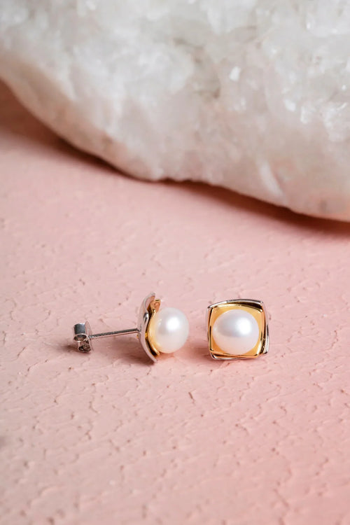 İnci Gümüş Doğal Taş Küpe