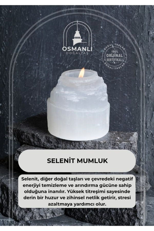 Sertifikalı Selenit Mumluk - Görsel 2 - Safnaturel