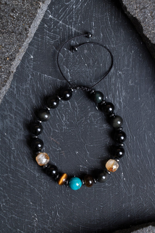 Sertifikalı Turkuaz (Firuze) – Kaplan Gözü – Sitrin Doğaltaş Bileklik