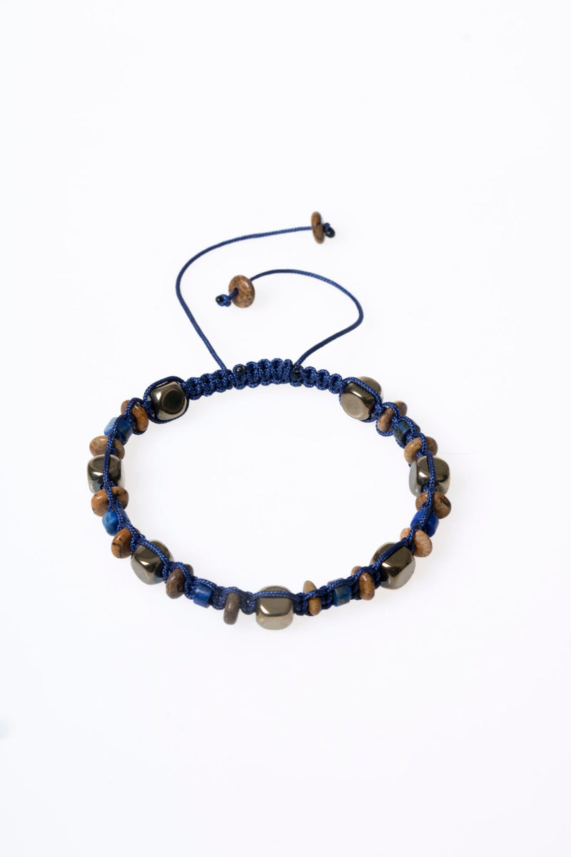 Sertifikalı Lapis Lazuli – Jasper – Hematit Doğaltaş Makrome Bileklik - Görsel 1 - Safnaturel