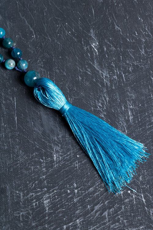 Sertifikalı Apatit Doğal Taş Kolye Tesbih 99luk - 6mm (SK:209)