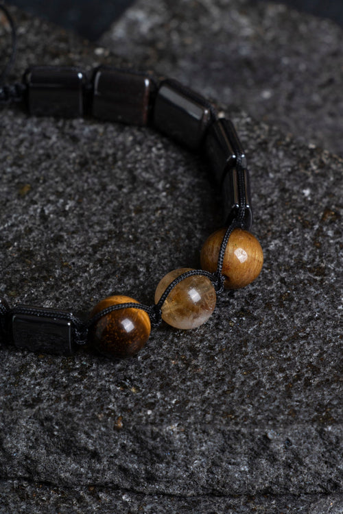 Sertifikalı Kaplan Gözü – Hematit Doğaltaş Makrome Bileklik