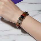 Akrep Burcu Doğal Taş Bileklik – Dumanlı Kuvars, Obsidyen, Jasper, Kaplan Gözü, Akik & Pembe Kuvars