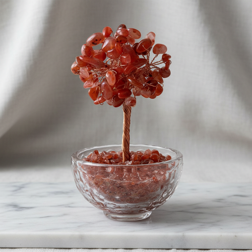 Akik Doğal Taş Cam Kaseli Tel Sarmalı Ağaç – Safnaturel (155 gr)