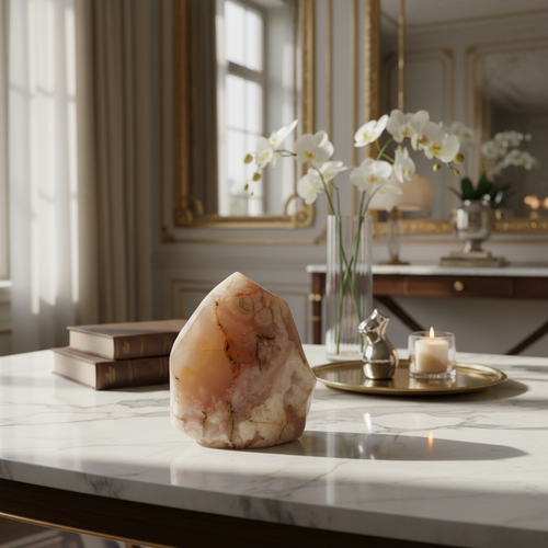 Flower Agate Doğal Taş Spiral Parça – Safnaturel (181 gr)