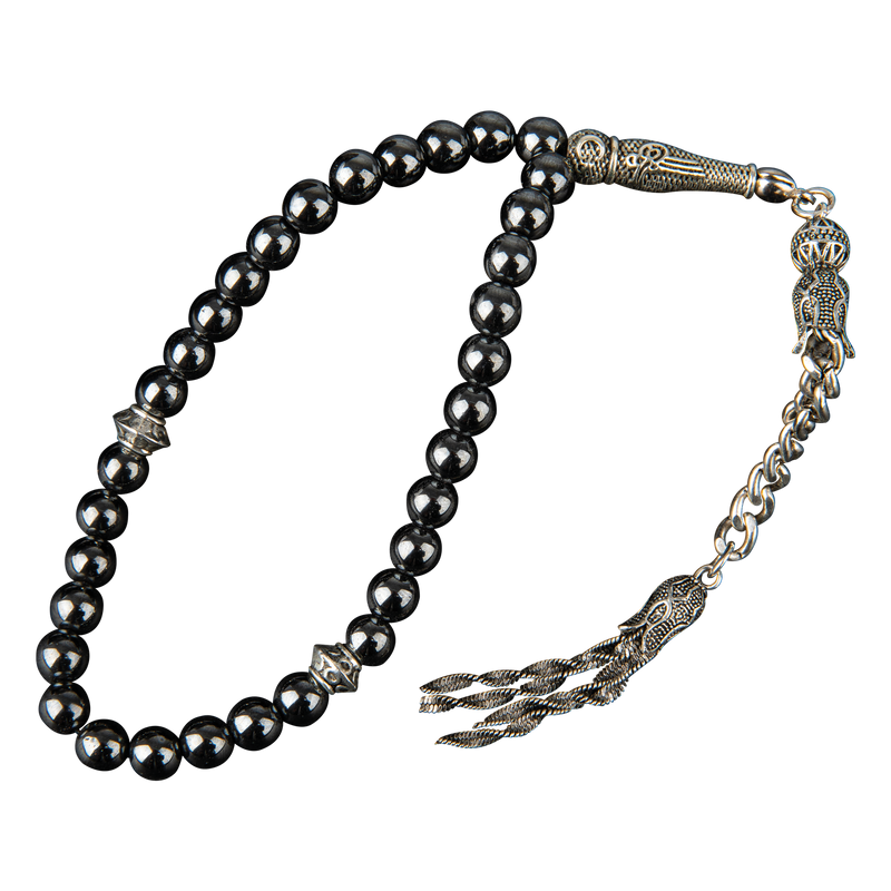 Hematit Doğal Taş Tesbih 33lük - 6mm