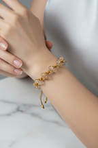 Sitrin Doğal Taş Merdiven Kapama Bileklik – Ayarlanabilir İpli Tasarım