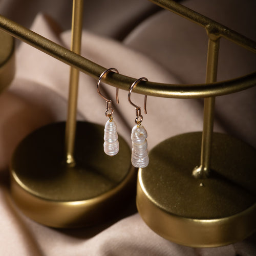 İnci Rose Gümüş Doğal Taş Küpe