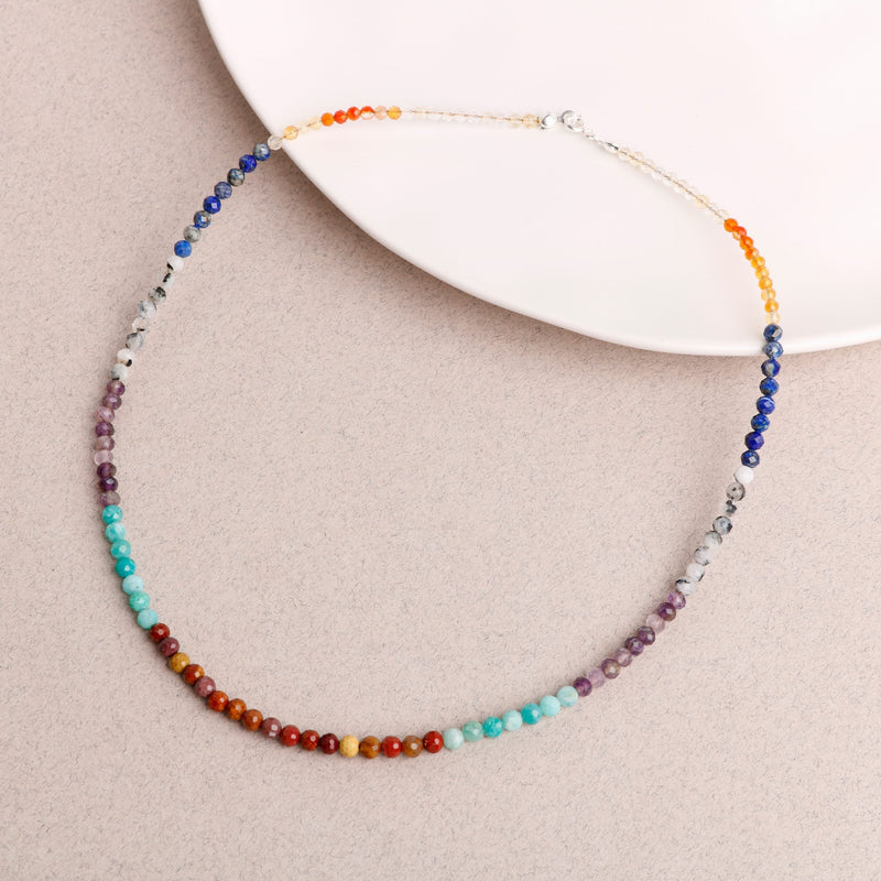 Çakra Kolye Amazonit, Ametist, Jasper, Karnelyan Akik, Lapis Lazuli