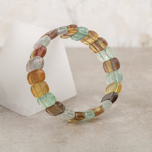 Sarı Florit Doğal Taş Geniş Kesim Bileklik