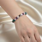 Balık Burcu Doğal Taş Bileklik – Ametist, Ay Taşı, Mavi Apatit, Pembe Kuvars & Yeşim