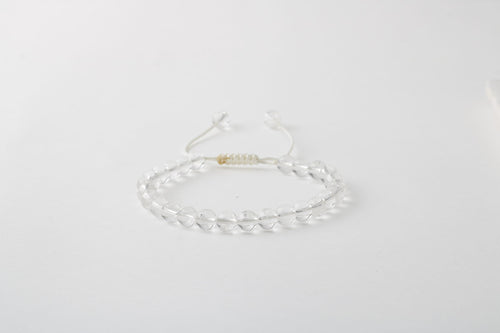 Kristal Kuvars 6mm Merdiven Kapama Doğal Taş Bileklik