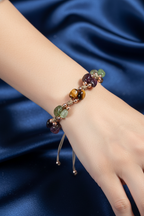 Oğlak Burcu Doğal Taş Makrome Bileklik – Ametist, Granat Lal, Jasper, Kaplan Gözü, Kunzit, Prehnit & Renkli Turmalin