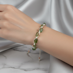 Zebercet (Peridot) Natürel Kesim Doğal Taş Makrome Bileklik – Unisex El İşçiliği - Görsel 1 - Safnaturel